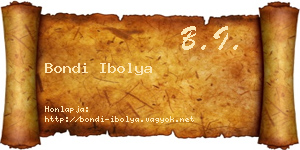 Bondi Ibolya névjegykártya
